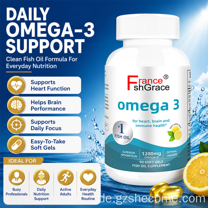 Shecome Omega-3-Fischöl-Antioxidans-Unterstützungskapseln